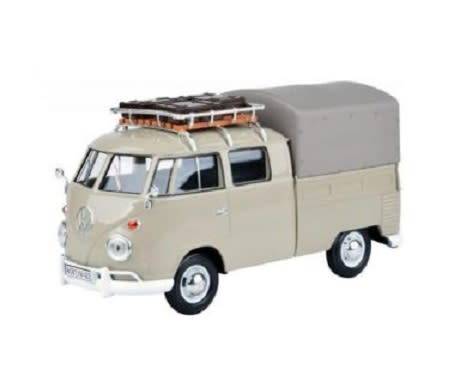 Motormax Diecast Model Car 79558 VW Volkswagen Kombi T 1 T1 Double Cab Pickup + Canopy & Roofrack