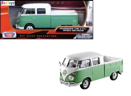 Motormax Diecast Model Car 79343 VW Volkswagen Kombi T 1 T1 Doublecab Pickup 1/24 scale new
