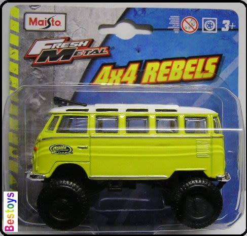 Maisto Diecast Model Car 4x4 Rebels VW Volkswagen Samba Bus 1/36 scale