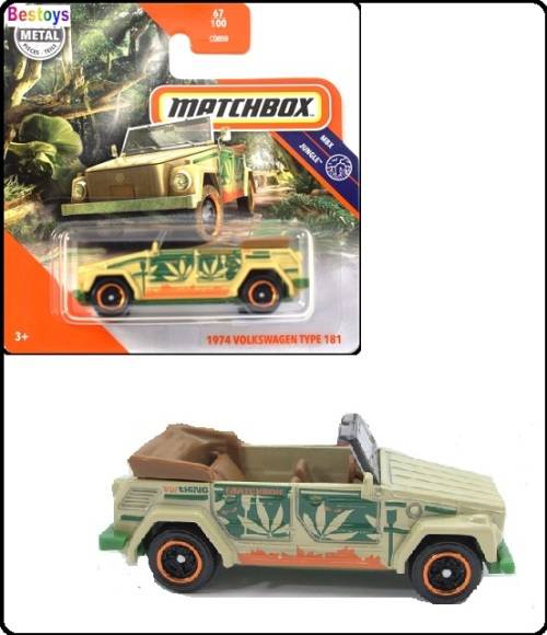 Matchbox Diecast Model Car 2020 67 / 100 VW Volkswagen Type 181 Kubelwagen 1974 Jungle 1/64 scale