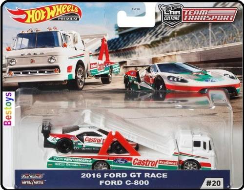 Hotwheels Hot Wheels Diecast Model Car Culture Team Transport Ford GT 2016 + C 800 Transporter "Cast