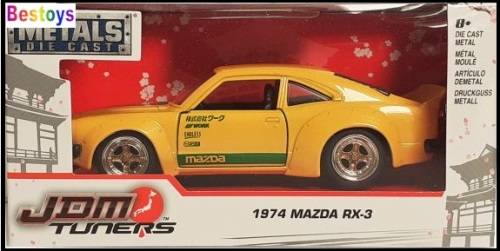 JADA Diecast Model Car Japan JDM Tuners 30958 Mazda RX 3 RX3 1974 1/32 scale new in pack