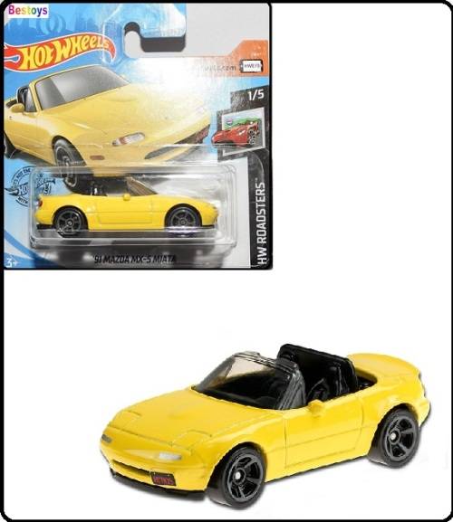 Hotwheels Hot Wheels Diecast Model Car 2020 208 / 250 Mazda MX 5 MX5 Miata 1991 Roadsters 1/64 scale