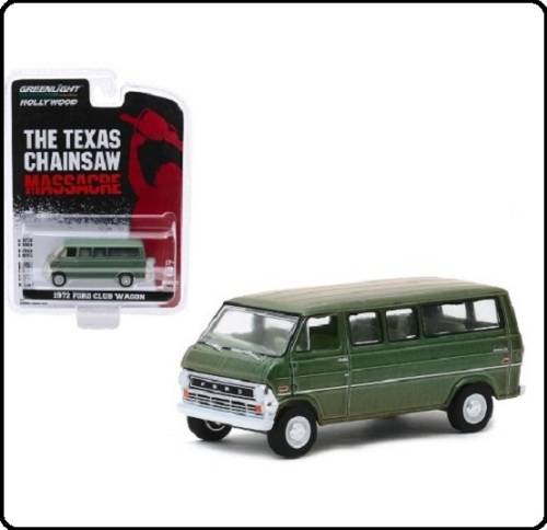 Greenlight Diecast Model Car Hollywood Ford Club Wagon 1972 Texas Chainsaw Massacre Movie Film 1/64