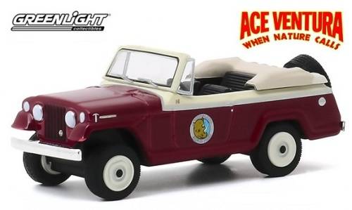 Greenlight Diecast Model Car Hollywood Jeep Jeepster 1967 Ace Ventura Movie Film TV 1/64 scale new