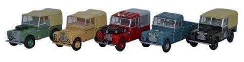 Oxford Diecast Model Car Set SET17C Land Rover 5 piece fire mil HUE 80 inch1/76 OO railway scale new