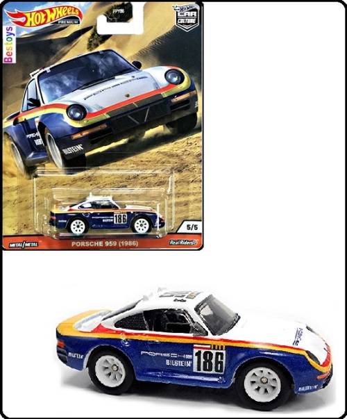 Hotwheels Hot Wheels Diecast Model Car Culture Wild Terrain Porsche 959 1986 No 186 Motorsport 1/64