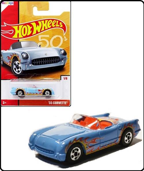 Hotwheels Hot Wheels Diecast Model Car Decades Series Chevy Chevrolet Corvette 1955 1/64 scale new