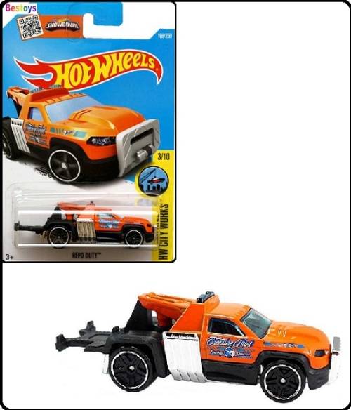 Hotwheels Hot Wheels Diecast Model Car Treasure Hunt 2016 168 / 250 Repo Duty Tow truck 1/64 scale