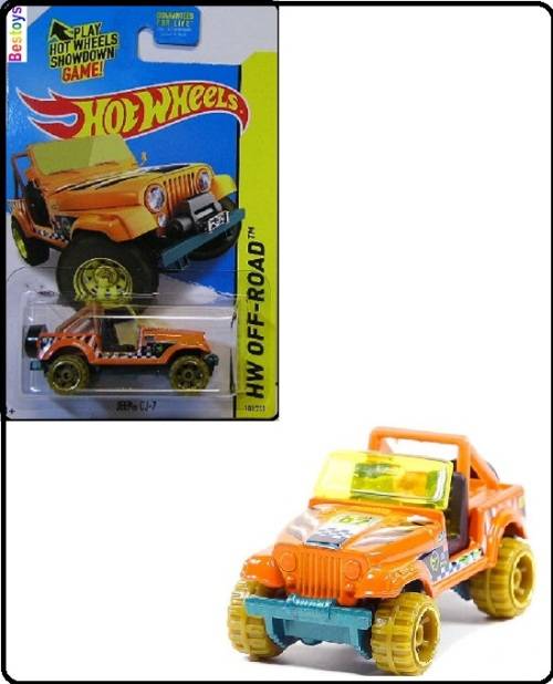 Hotwheels Hot Wheels Diecast Model Car Treasure Hunt 2015 101 / 250 Jeep CJ 7 1/64 scale new in pack