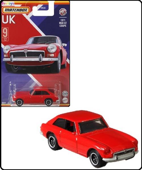 Matchbox Diecast Model Car UK series MGB GT Coupe 1971 1/64 scale new in pack