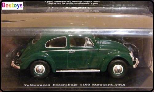 Magazine Series Diecast Model Car VW Volkswagen Escarabajo Beetle 1200 Standard 1960 1/24 scale new