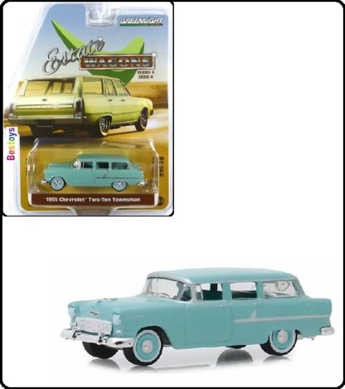 Greenlight Diecast Model Car Estate Wagons Chevy Chevrolet Two Ten Townsman 1955 1/64 scale new