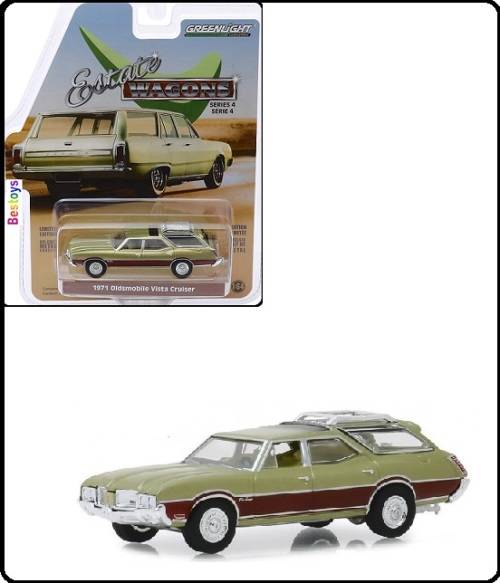 Greenlight Diecast Model Car Estate Wagons Oldsmobile Vista Cruiser 1971 1/64 scale new in pack