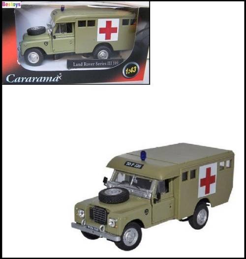 Cararama Hongwell Diecast Model Car Land Rover Series III 3 109 " inch Army Military Ambulance 1/43