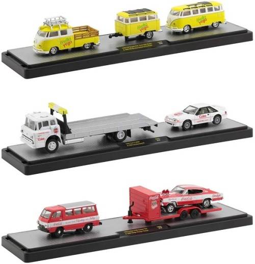 Castline M2 Diecast Model Auto Hauler Ford C 8000 1990 Truck + Mustang GT 1990 CHASE "Coca Cola"