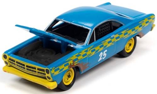 Johnny Lightning Diecast Model Car Classic Street Freaks Ford Fairlane Stock Car 1967 No 25 1/64 sca