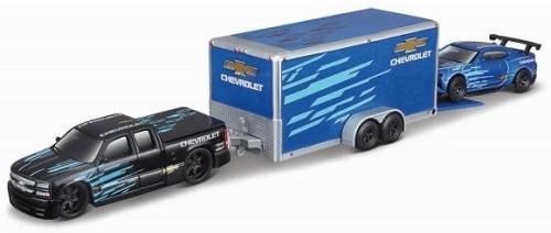 Maisto Diecast Model Car Design Series Hauler Chevy Chevrolet Silverado SS 2004 + Camaro SS 2016 + T