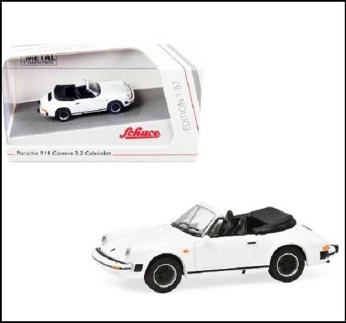 Schuco Diecast Model Car 26598 Porsche 911 Carrera 3.2 Cabriolet 1/87 HO railway scale new in pack
