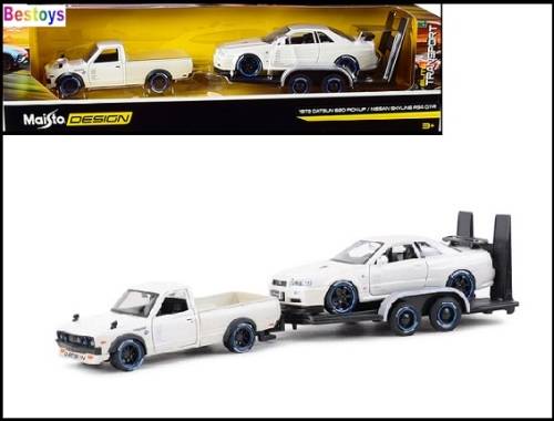 Maisto Diecast Model Car 32754 Design Transport Datsun 620 Pickup 1973 + Nissan Skyline GT R GTR R34