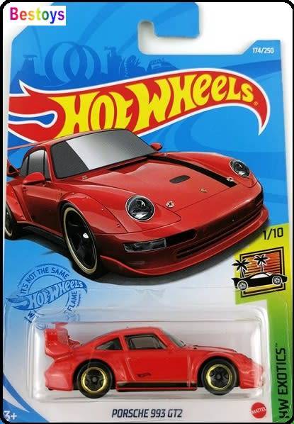 Hotwheels Hot Wheels Diecast Model Car 2021 174 / 250  Porsche 993 GT 2 GT2 Exotics 1/64 scale new