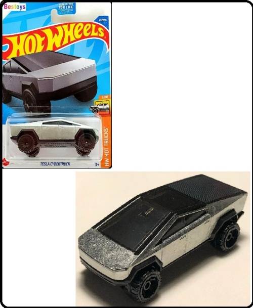 Hotwheels Hot Wheels Diecast Model Car 2022 49/250 Tesla Cybertruck Pickup Hot Trucks 1/64 scale