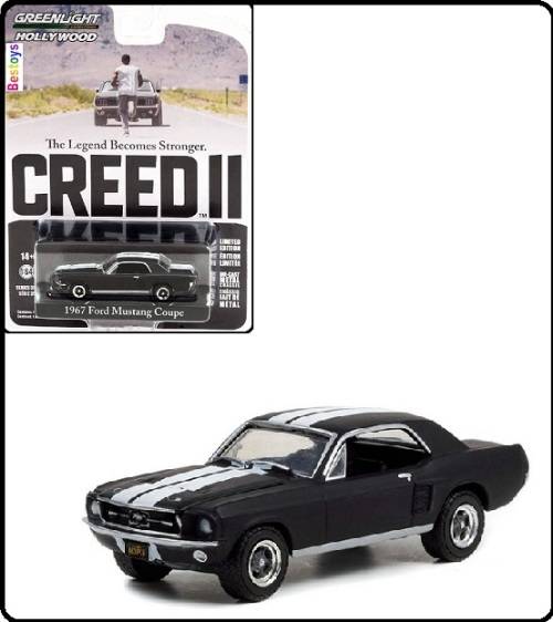 Greenlight Diecast Model Car Hollywood Ford Mustang Coupe 1967 Creed 2 Movie Film TV 1/64 scale new