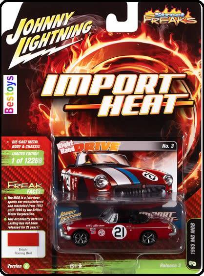 Johnny Lightning Diecast Model Car Classic Street Freaks MGB 1963 No 21 Jeremy Morin 1/64 scale new