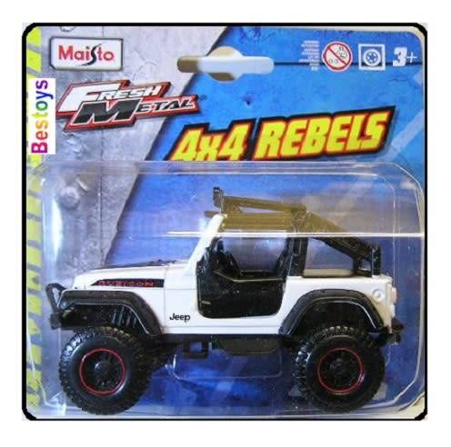 Maisto Diecast Model Car 4x4 Rebels Jeep Wrangler Rubicon 1/36 scale new in pack