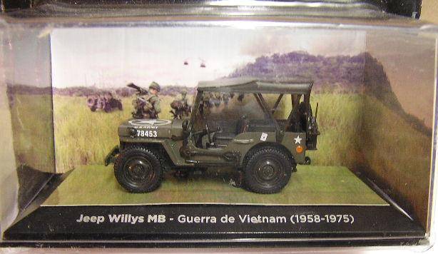 Military Vehicle Willys Jeep MB Guerra de Vietnam 1958 - 1975 , 1/43 scale , new in blister pack
