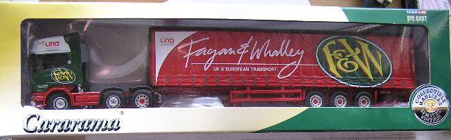 Cararama Scania R Topline Truck Horse Double Axle plus Trailer "Fagan & Whalley" , 1/50 scale , new