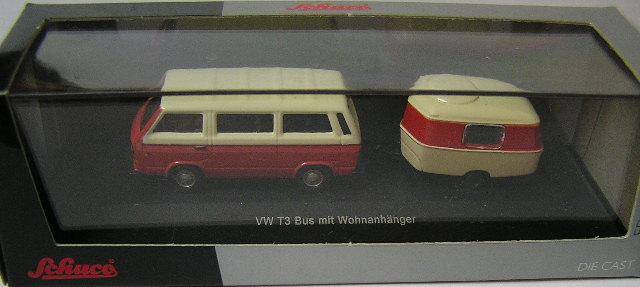 Schuco Car 2572200 Volkswagen VW Kombi T3 T 3 Kombi plus Caravan , HO 1/87 scale , new in box