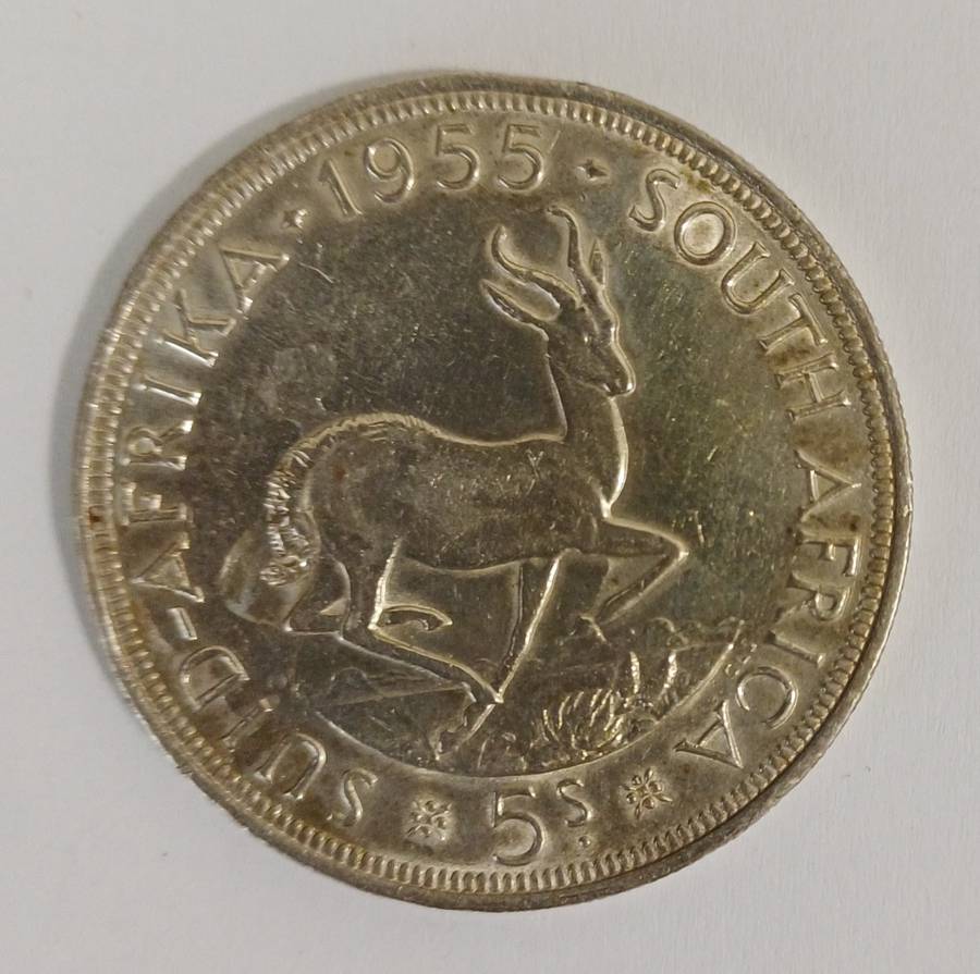 5 shilling 1955 50% silver