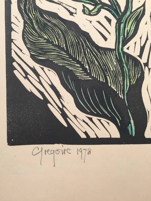 Gregoire Boonzaaier Linocut  signed and dated 1978