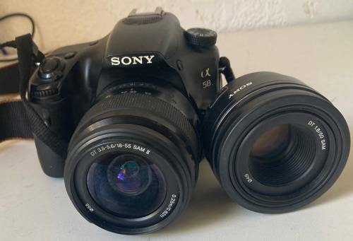 Sony SLT A58 Camera with Two Lenses DT18-55 Sam II,DT 108/50mm in Good Working Condition