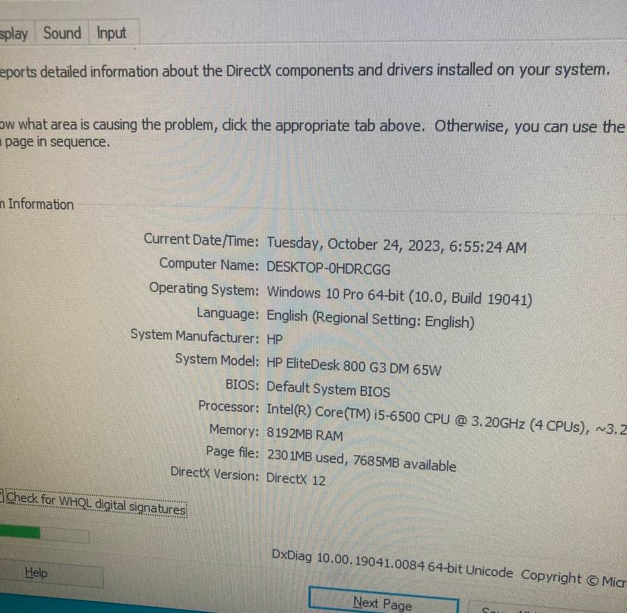 HP EliteDesk 800 G3 I5 6th Gen 8gb Ram 500gb Hdd Good Working Condition