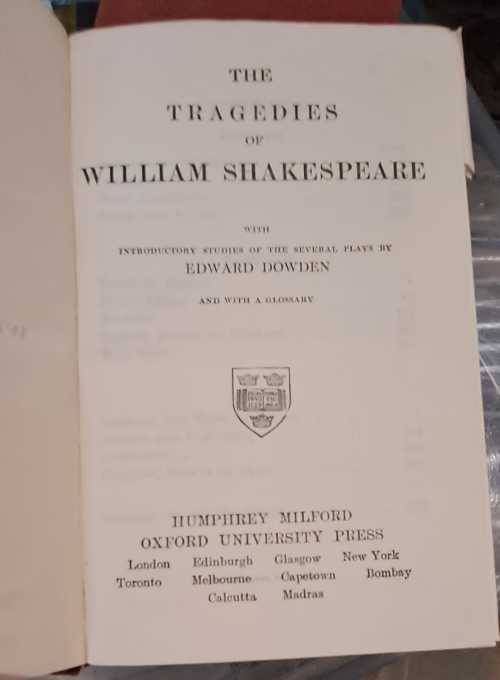 Shake Speare` comedies, poems and tragedies.
