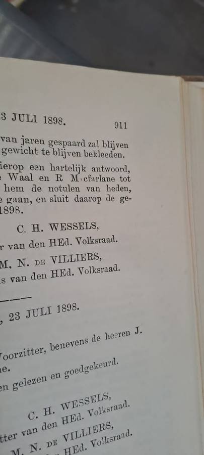 Hoog -ed Volksraad Zitting 1898 notulen