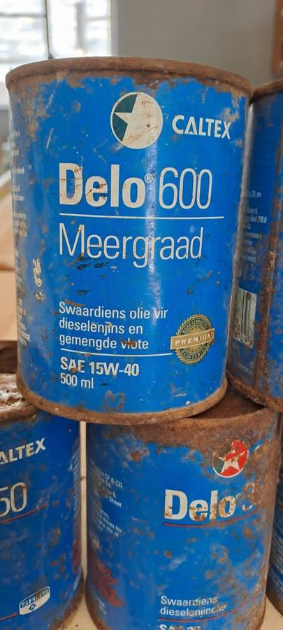 Collection of vintage oil cans.
