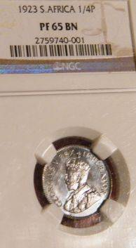 ############## 1923 SA 1/4 Penny PF 65 BN - Proof @ Grazy R1 Auction !!!!!#############
