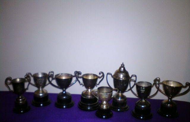 8 Silver Plated Egg Cup Size Trophies