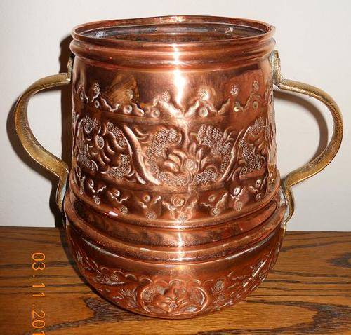 Decorative Copper Pot with Brass handles