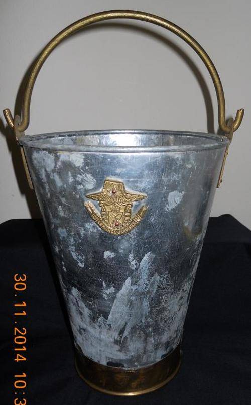 Galvanized  Bucket trimmed with Brass