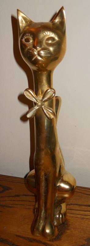 Beautiful Tall Brass Cat - 37cm