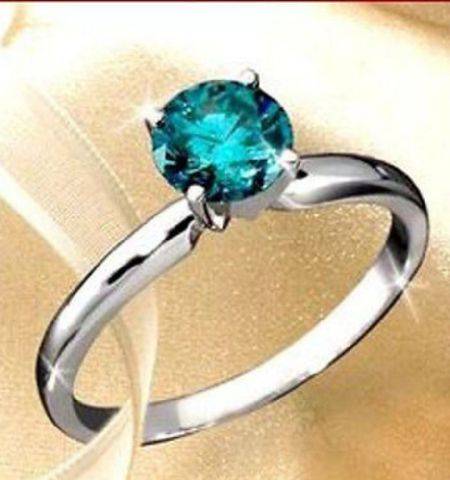 0.50 ct rare blue diamond ring