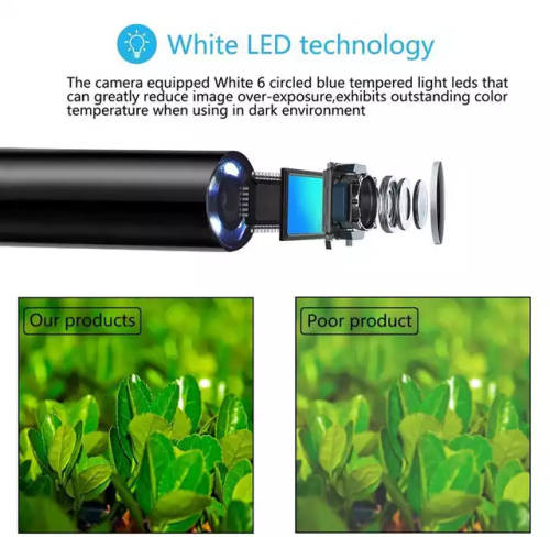 3 in 1 Semi-rigid Micro USB Type C endoscope Borescope waterproof pipe snake camera