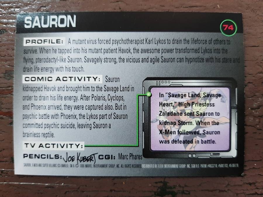 X-Men Fleer Super Villain #74, Sauron