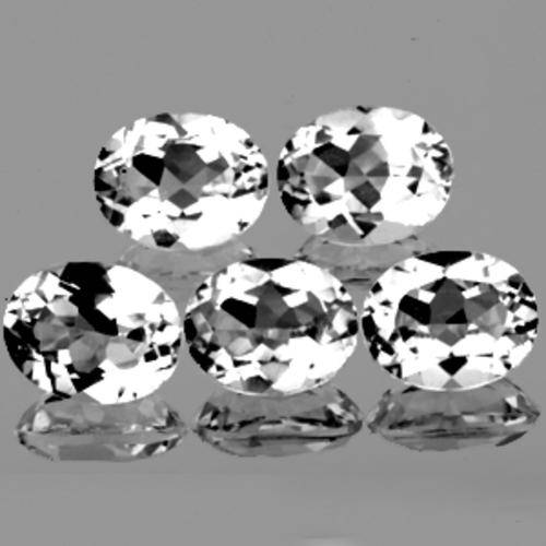 JEWELLERS LOT RARE AAA 12.00 Ct. (5 Pieces) OVAL CUT DEVILS HEAD WHITE TOPAZ GEMS- 100% NATURAL