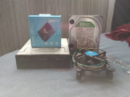 1TB HDD + DVD Drive + Intel HSF + USB Hub + 120mm Fan + 80mm Fan