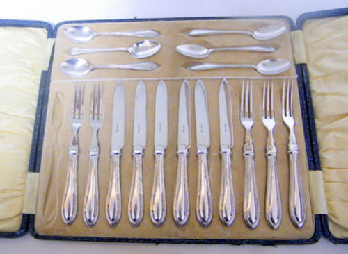 Antique EPNS Tea Time Treat Set - Knifes, forks and tea spoons - Just Lovely!!!